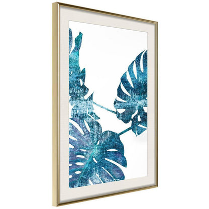 Botanical Wall Art - Sapphire Monstera-artwork for wall with acrylic glass protection