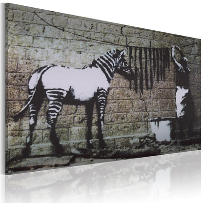 Canvas Print - Zebra washing (Banksy)-ArtfulPrivacy-Wall Art Collection