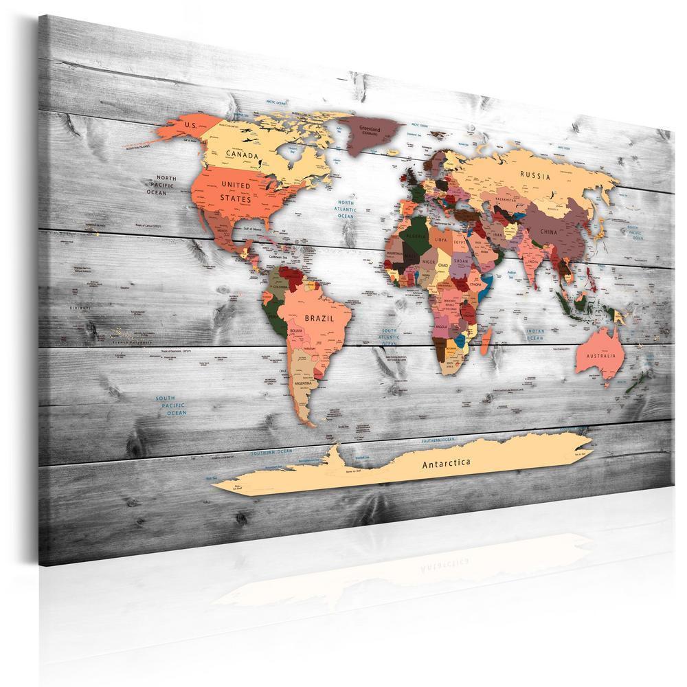 Cork board Canvas with design - Decorative Pinboard - Direction World-ArtfulPrivacy