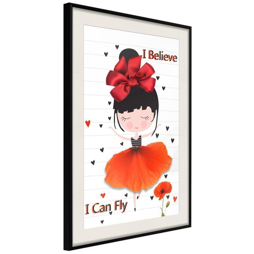 Nursery Room Wall Frame - Poppy Dancer-artwork for wall with acrylic glass protection