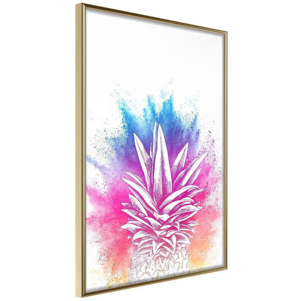 Botanical Wall Art - Rainbow Pineapple Crown-artwork for wall with acrylic glass protection