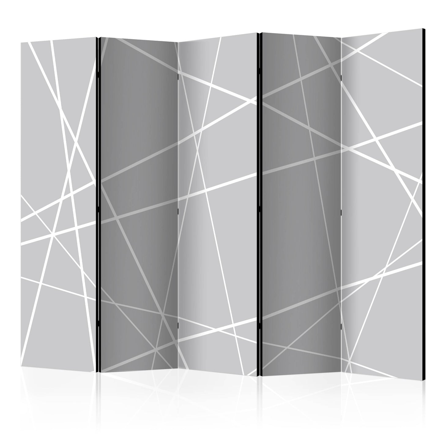 Room Divider - Modern Cobweb II- A 5 Panel Folding Screen For Living rooms, bedrooms or home office, decorative folding screen made with wood and canvas