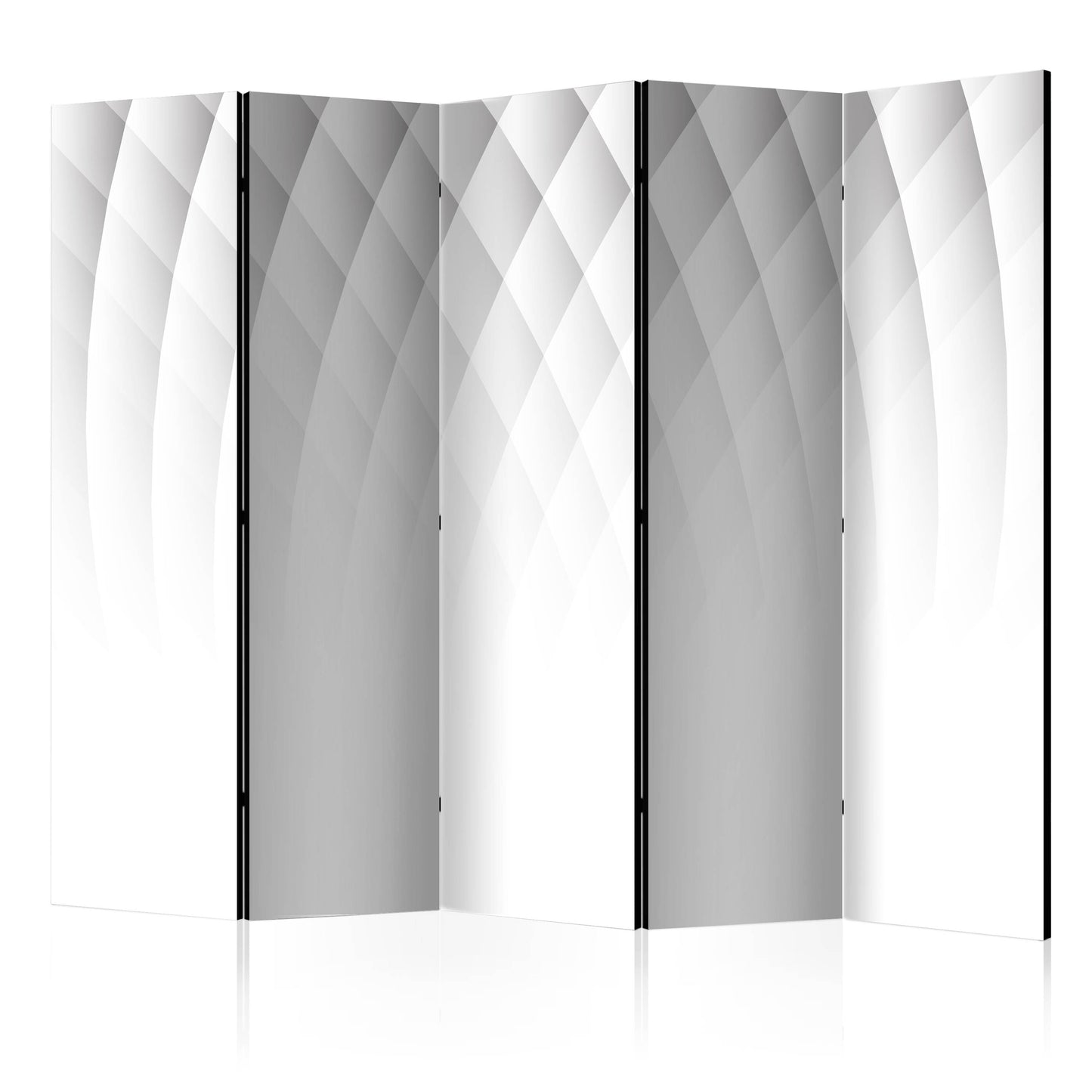 Room Divider - Structure of Light II- A 5 Panel Folding Screen For Living rooms, bedrooms or home office, decorative folding screen made with wood and canvas