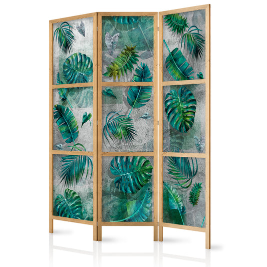 Shoji room Divider - Japanese Room Divider - Leaves on the Concrete I - ArtfulPrivacy