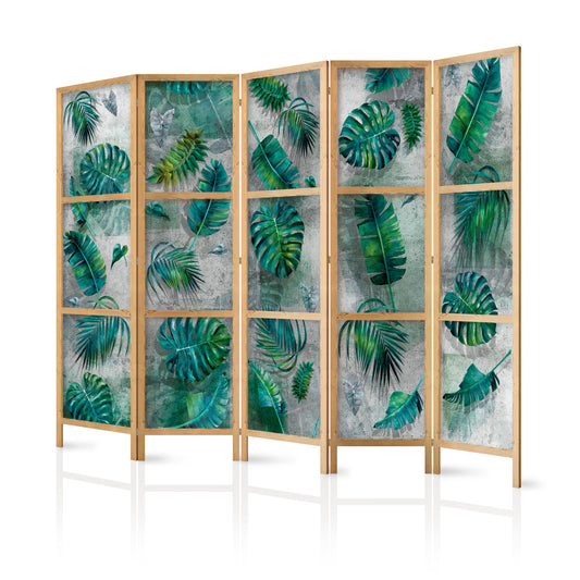 Shoji room Divider - Japanese Room Divider - Leaves on the Concrete II - ArtfulPrivacy