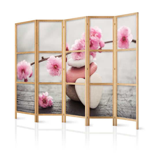 Shoji room Divider - Japanese Room Divider - Stones of Love II - ArtfulPrivacy