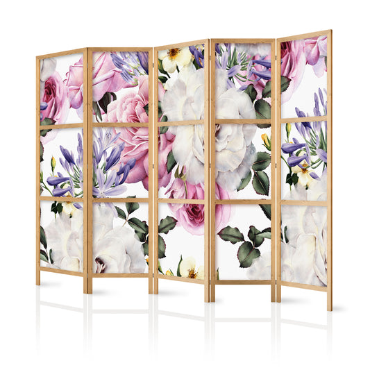 Shoji room Divider - Japanese Room Divider - Floral Glade II - ArtfulPrivacy