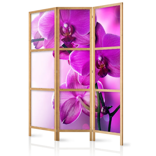 Shoji room Divider - Japanese Room Divider - Violet Orchids I - ArtfulPrivacy