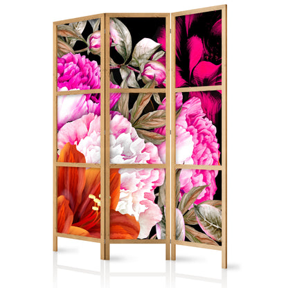 Shoji room Divider - Japanese Room Divider - Floral Abundance I - ArtfulPrivacy