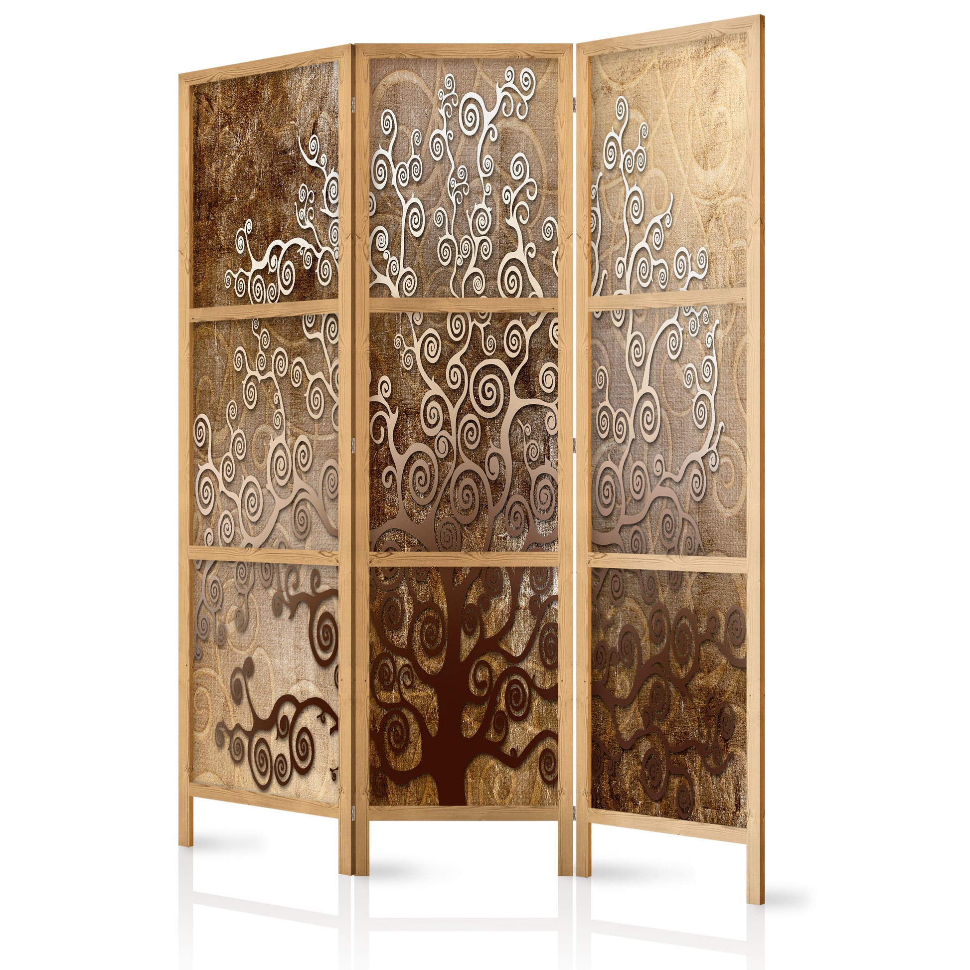 Shoji room Divider - Japanese Room Divider - Golden Flourishes I - ArtfulPrivacy