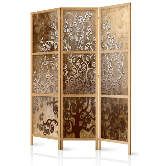 Shoji room Divider - Japanese Room Divider - Golden Flourishes I - ArtfulPrivacy