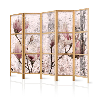 Shoji room Divider - Japanese Room Divider - Vintage Magnolias II - ArtfulPrivacy