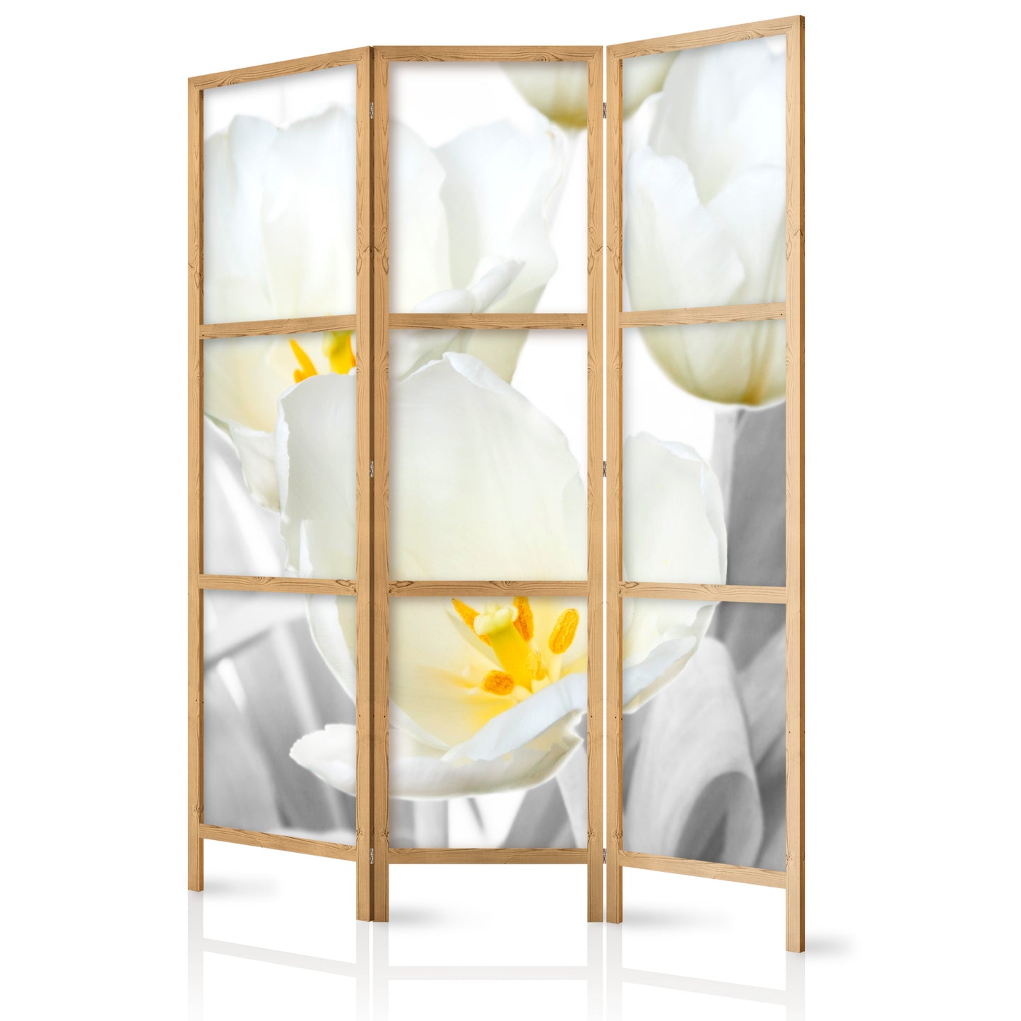 Shoji room Divider - Japanese Room Divider - Luminous Tulips I - ArtfulPrivacy
