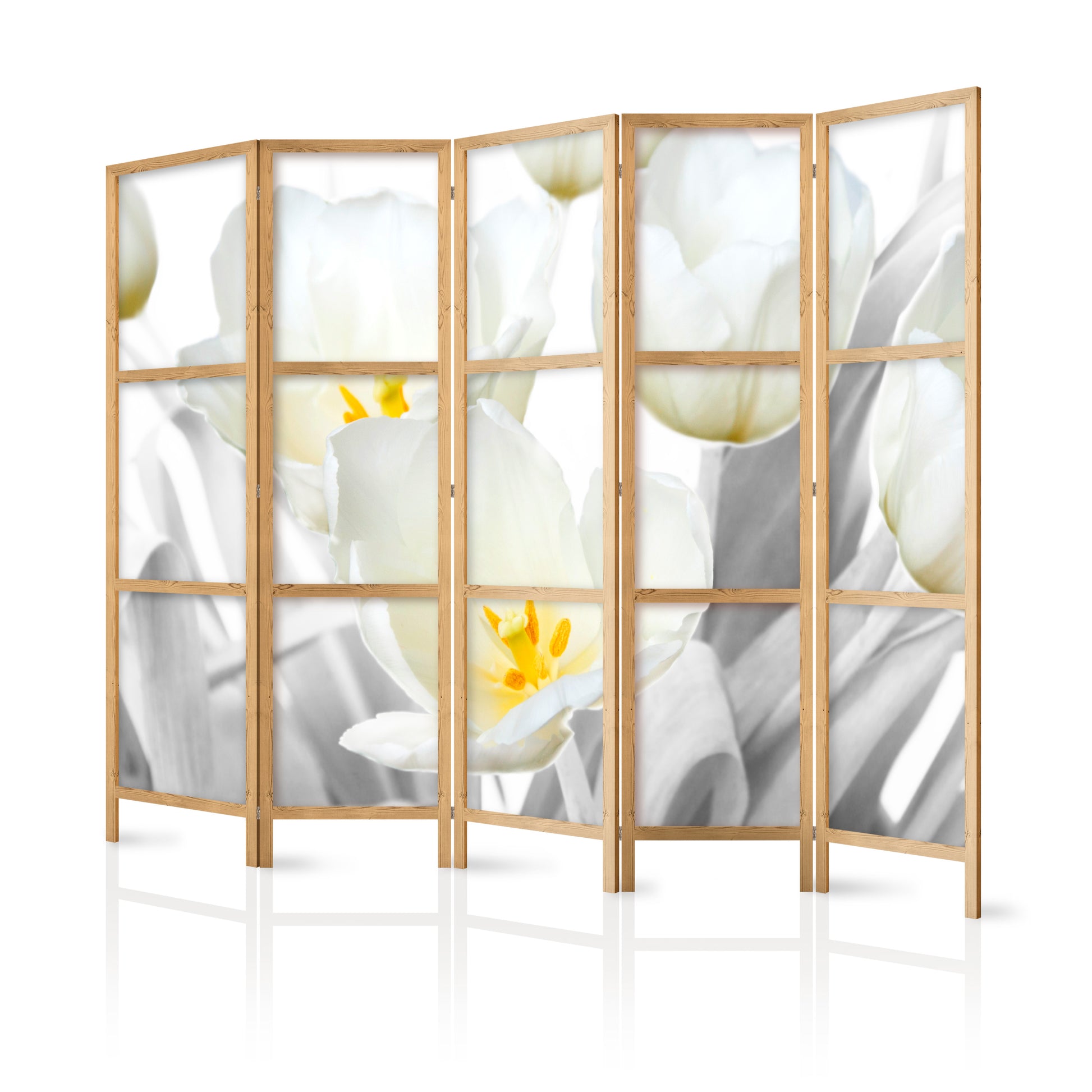 Shoji room Divider - Japanese Room Divider - Luminous Tulips II - ArtfulPrivacy