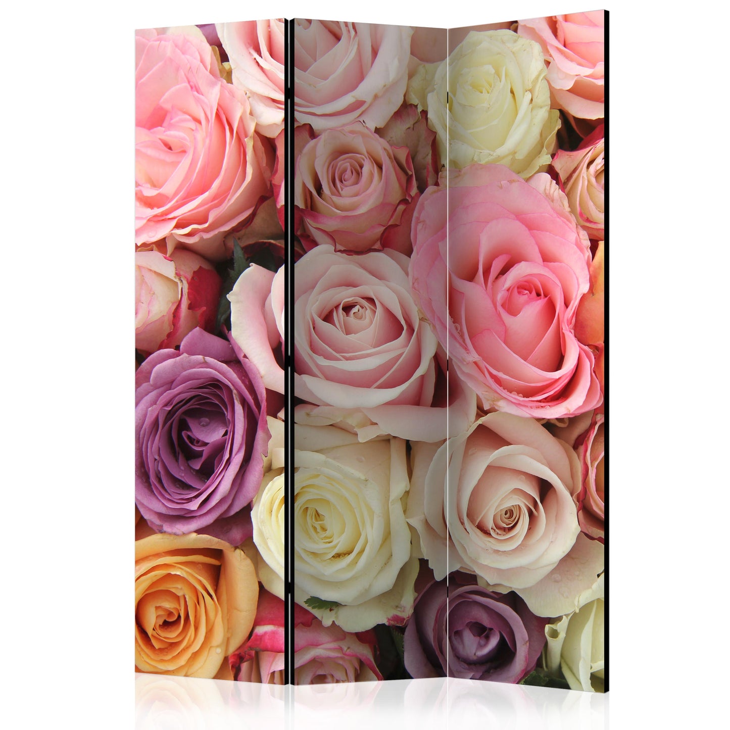 Paravent 5 volets - Roses pastel