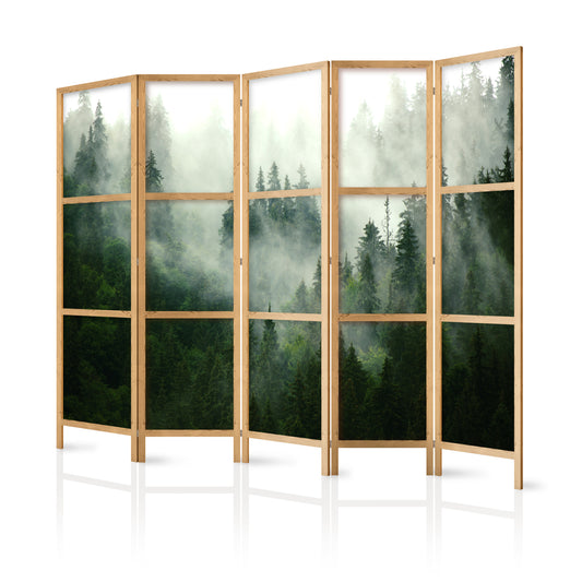 Shoji room Divider - Japanese Room Divider - Mountain Forest II - ArtfulPrivacy