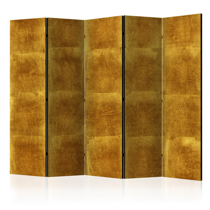 Room Divider - Golden Cage II- A 5 Panel Folding Screen For Living rooms, bedrooms or home office, decorative folding screen made with wood and canvas