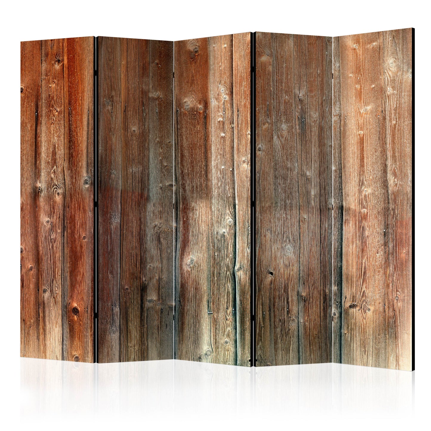 Room Divider - Forest Cottage II- A 5 Panel Folding Screen For Living rooms, bedrooms or home office, decorative folding screen made with wood and canvas