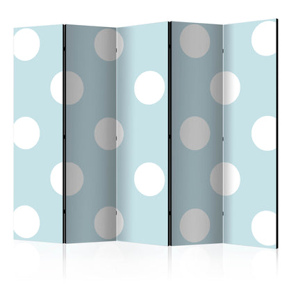 Room Divider - Blue Sweetness II- A 5 Panel Folding Screen For Living rooms, bedrooms or home office, decorative folding screen made with wood and canvas