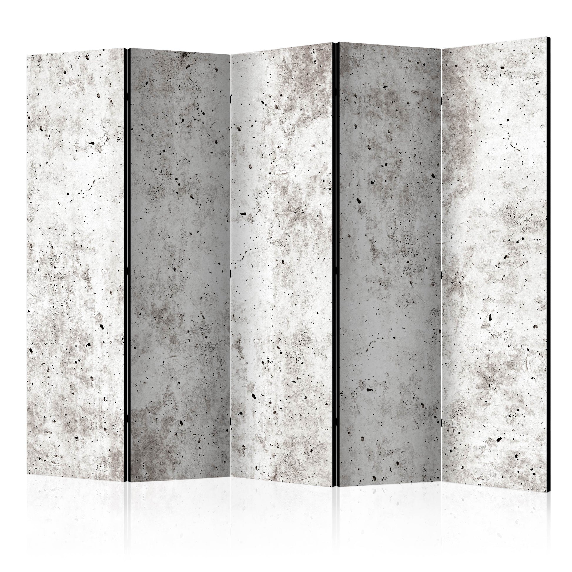 Room Divider - Urban Style: Concrete II- A 5 Panel Folding Screen For Living rooms, bedrooms or home office, decorative folding screen made with wood and canvas