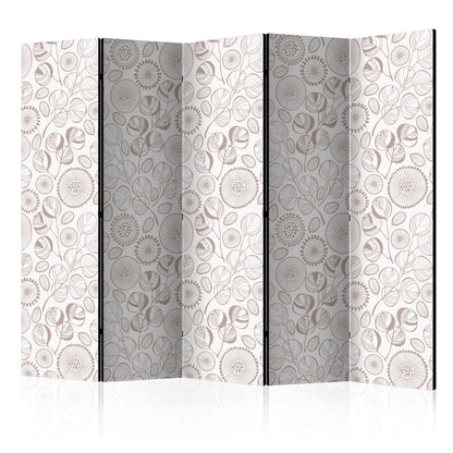 Room Divider - Abstract Branches II- A 5 Panel Folding Screen For Living rooms, bedrooms or home office, decorative folding screen made with wood and canvas