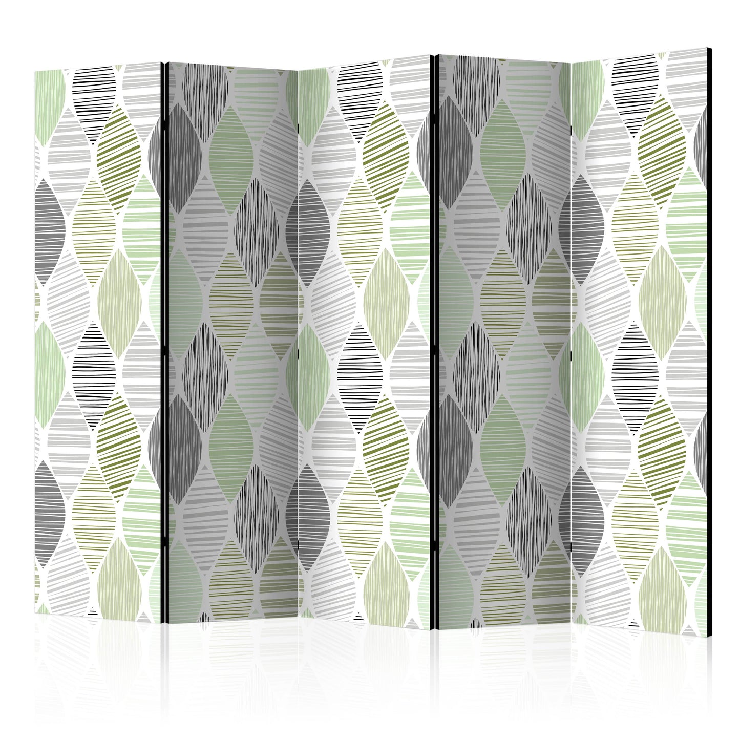 Room Divider - Green Tears II- A 5 Panel Folding Screen For Living rooms, bedrooms or home office, decorative folding screen made with wood and canvas