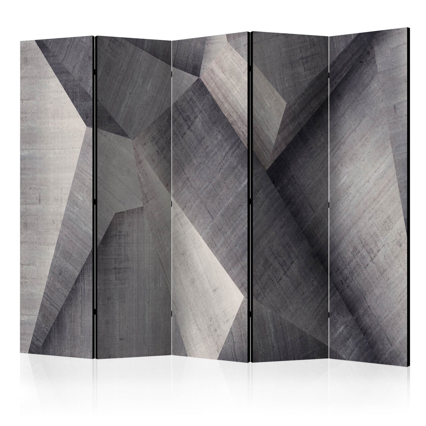 Room Divider - Abstract concrete blocks II- A 5 Panel Folding Screen For Living rooms, bedrooms or home office, decorative folding screen made with wood and canvas