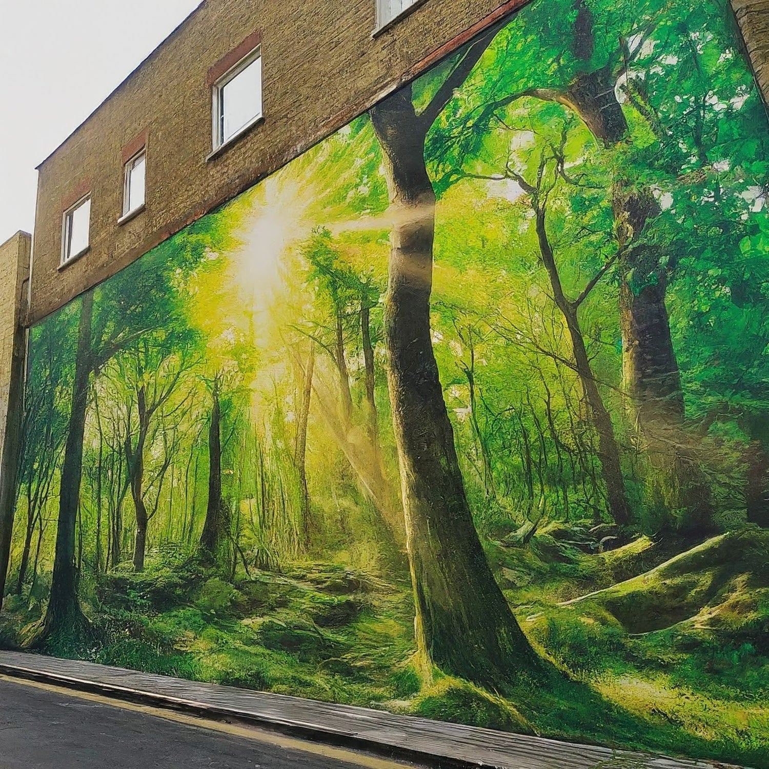a large mural in the street of London, an image generated by Google's AI