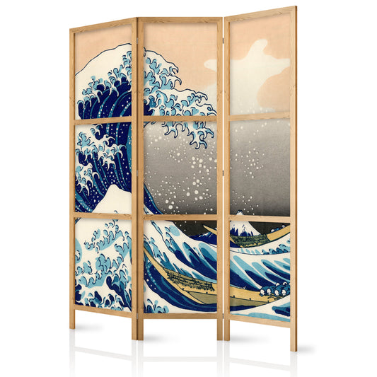 Shoji room Divider - Japanese Room Divider - Great Wave in Kanagawa I - ArtfulPrivacy