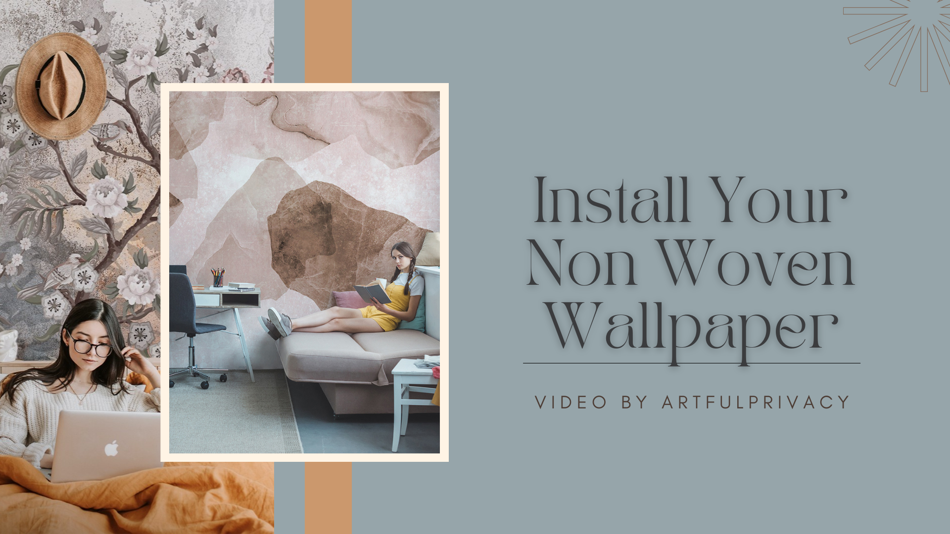 Load video: non woven wall mural intallation